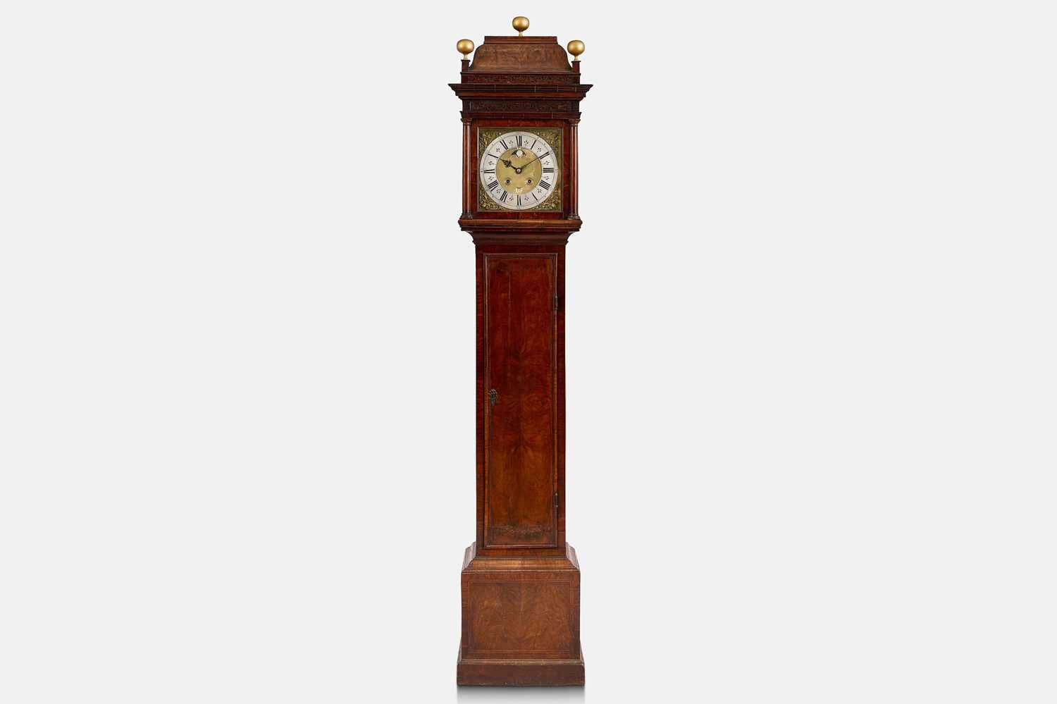 Lot 283 - A walnut month-going longcase clock by Markewick, London