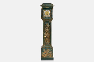 Lot 287 - A George II lacquer and parcel-gilt longcase clock by Nathaniel Hedge, Colchester