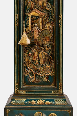 Lot 287 - A George II lacquer and parcel-gilt longcase clock by Nathaniel Hedge, Colchester