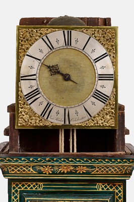 Lot 287 - A George II lacquer and parcel-gilt longcase clock by Nathaniel Hedge, Colchester