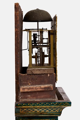 Lot 287 - A George II lacquer and parcel-gilt longcase clock by Nathaniel Hedge, Colchester