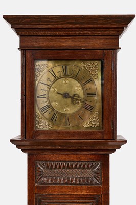 Lot 285 - An oak longcase clock by John Tribe, Thackham