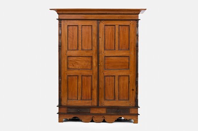 Lot 318 - A satinwood and ebony cupboard