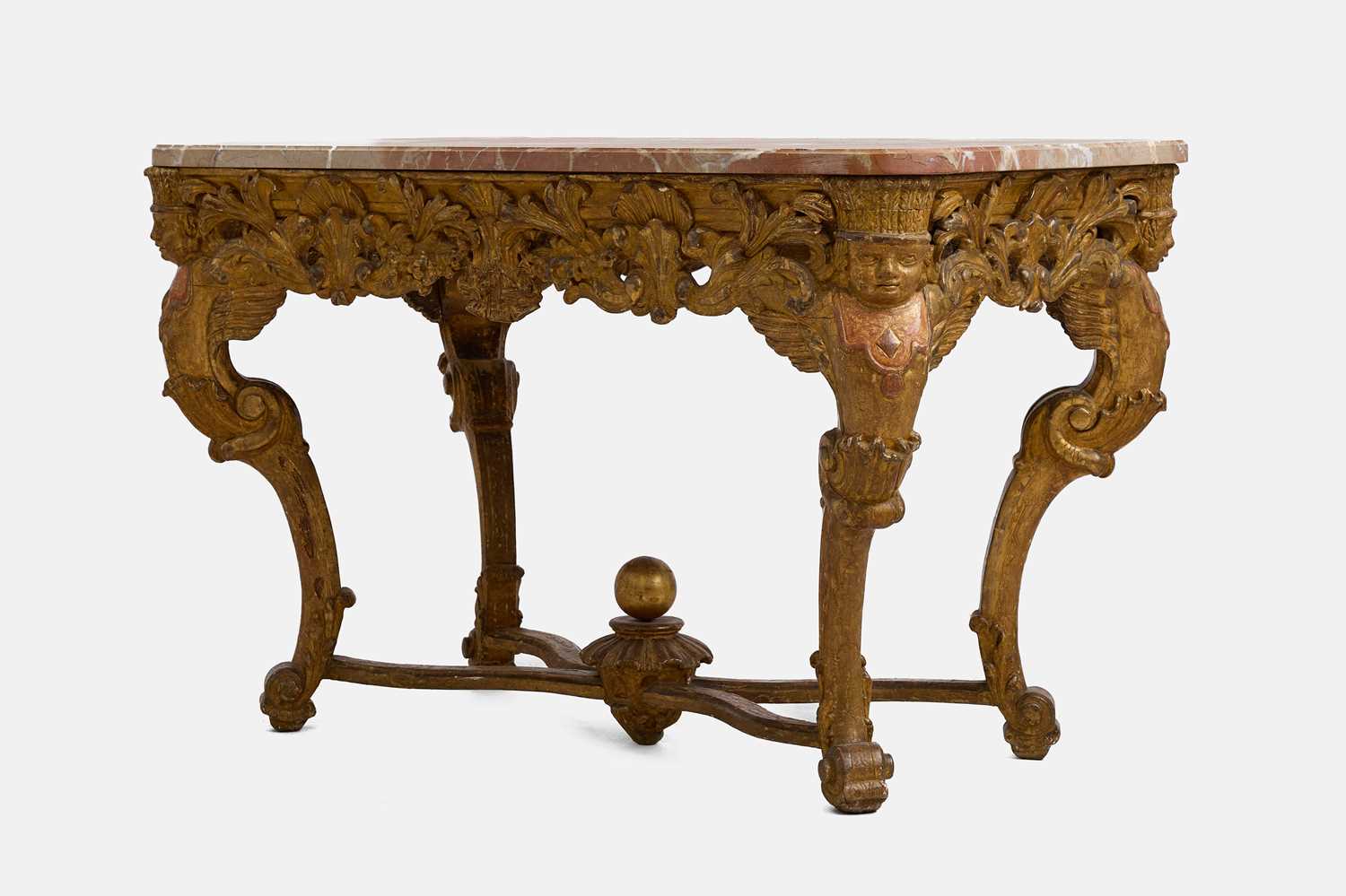Lot 344 - A Régence carved giltwood centre table