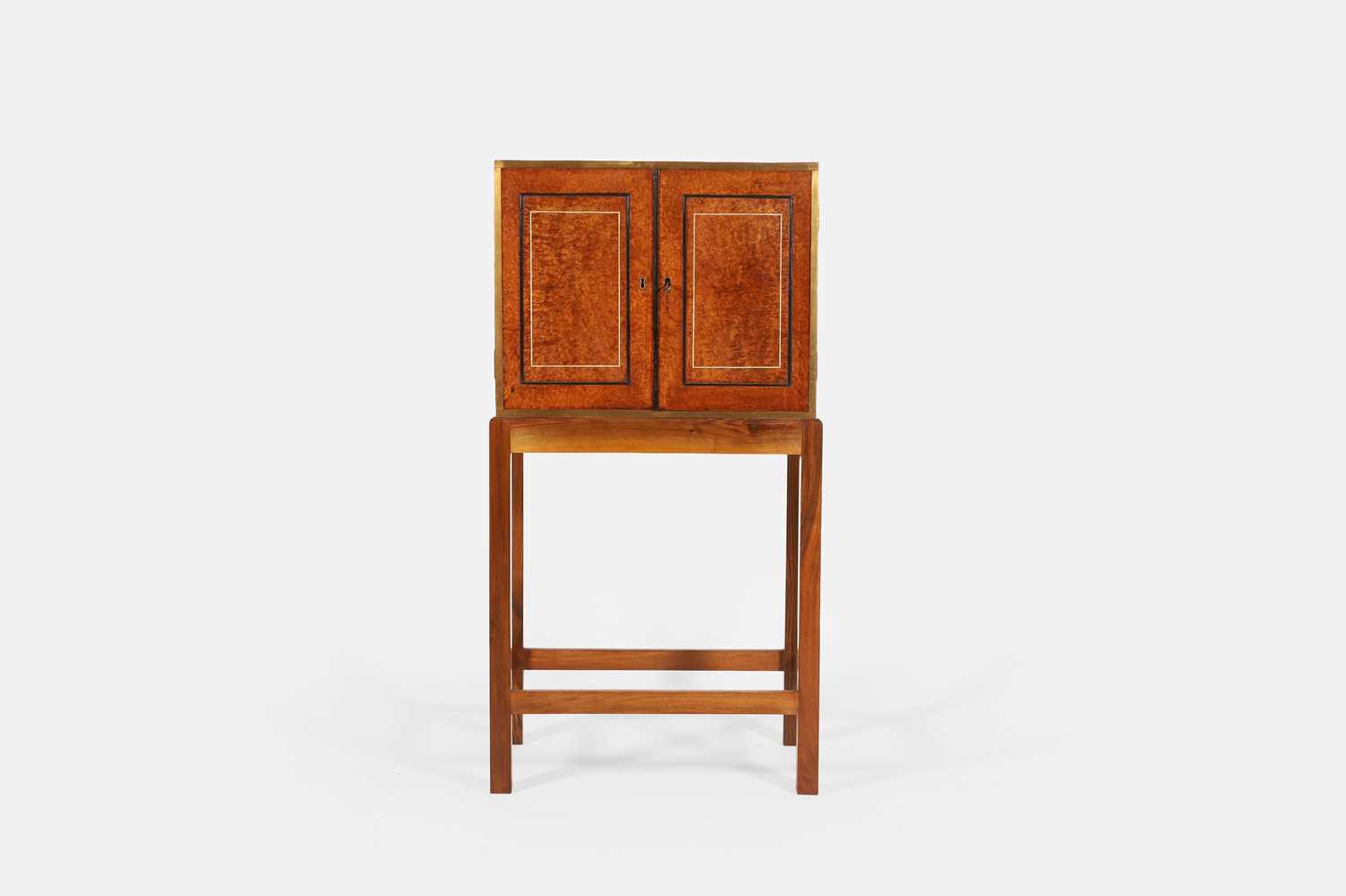 Lot 150 - An Anglo-Chinese thuya and brass-bound collector's cabinet
