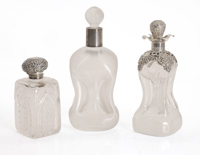 Lot 4 - A silver mounted decanter and a scent bottle