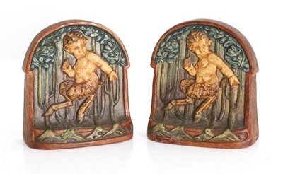 Lot 106 - A pair of Compton Art Potters' Guild Compton Pottery bookends