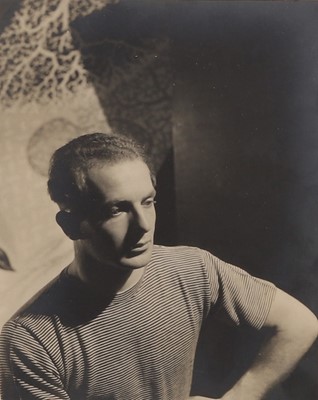 Lot 18 - A photograph of Humphrey Spender in front of a John Banting painting