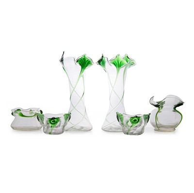 Lot 75 - A collection of Arts and Crafts glass vases
