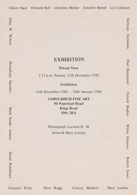 Lot 9 - A James Birch Fine Art exhibition poster and private view invitation
