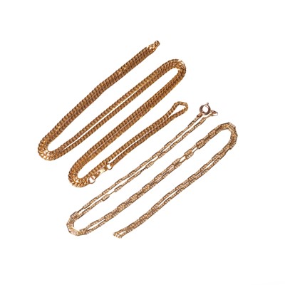 Lot 257 - Two gold chains