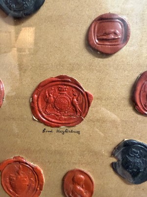 Lot 87 - A framed group of wax seals