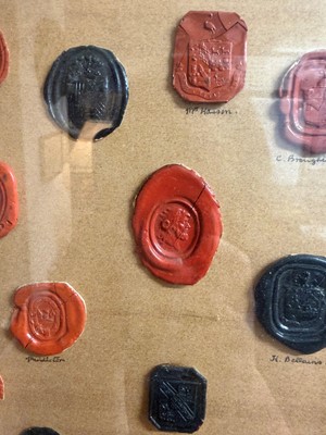 Lot 87 - A framed group of wax seals