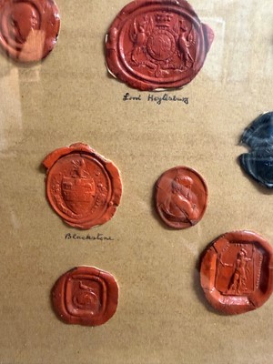 Lot 87 - A framed group of wax seals