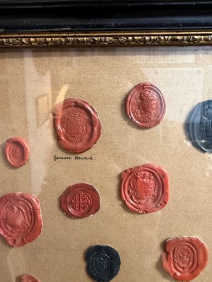 Lot 87 - A framed group of wax seals