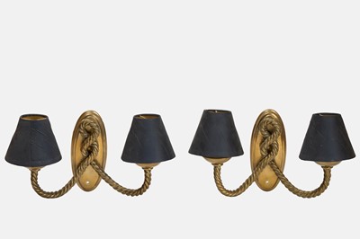 Lot 52 - A pair of brass wall lights by Besselink & Jones