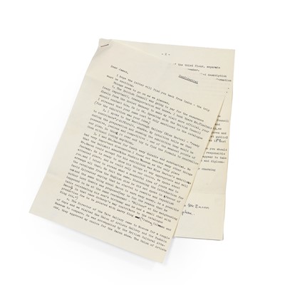 Lot 42 - A typed letter from Sergei Klokov to James Birch