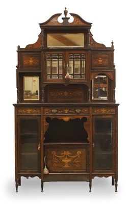 Lot 518 - An Edwardian inlaid rosewood sideboard