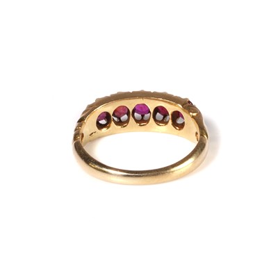 Lot 27 - A ruby five stone ring