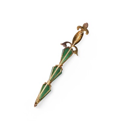 Lot 91 - A jade set sword brooch