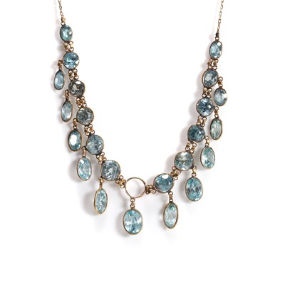 Lot 168 - A blue zircon fringe necklace