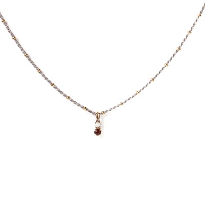 Lot 131 - A 9ct gold opal and garnet pendant necklace