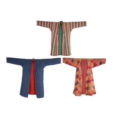 Lot 306 - Three handmade vintage Uzbek coats