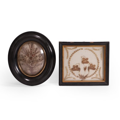Lot 301 - Two hairwork mourning pictures