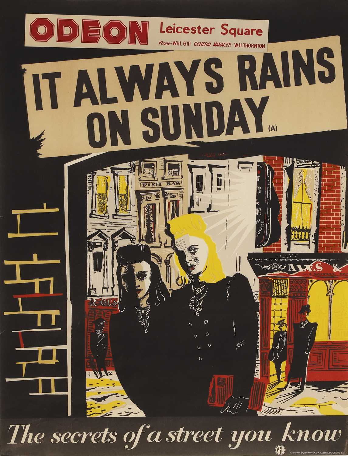 Lot 310 - 'It Always Rains on Sunday' film poster