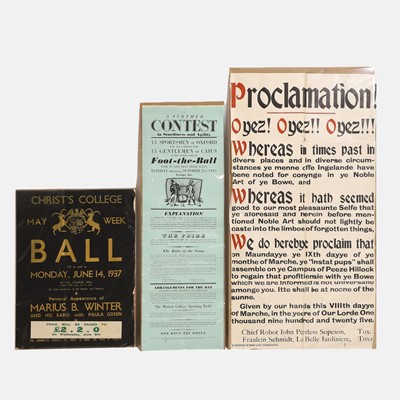 Lot 544 - Three Cambridge University posters