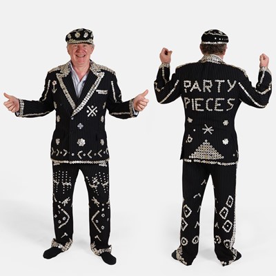 Lot 176 - A Pearly King two-piece suit and a cap