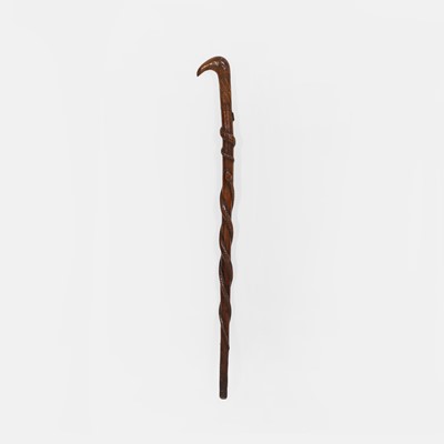 Lot 95 - An Occultist carved wood walking stick
