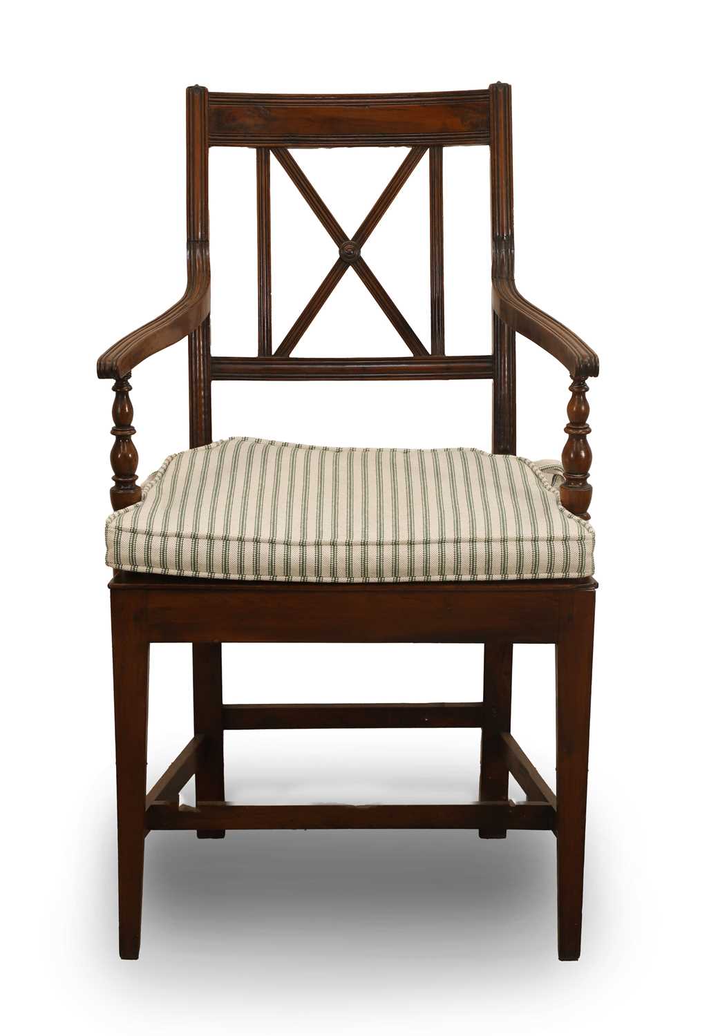 Lot 513 - A vernacular Regency yew elbow chair