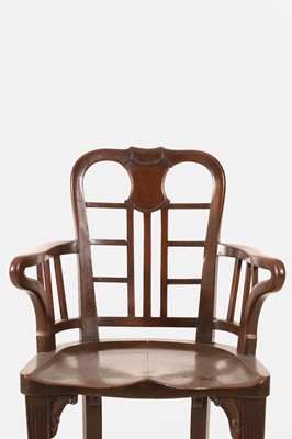 Lot 57 - A pair of George II-style mahogany hall chairs