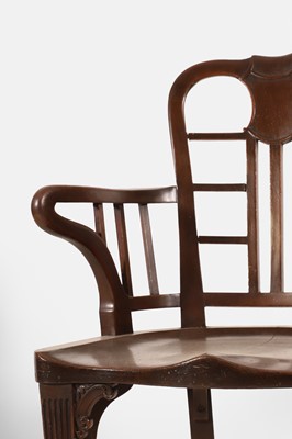 Lot 57 - A pair of George II-style mahogany hall chairs