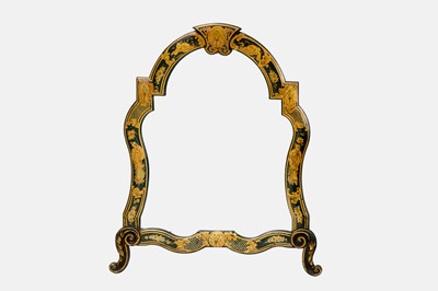 Lot 321 - A Queen Anne-style green and gilt-japanned dressing table mirror