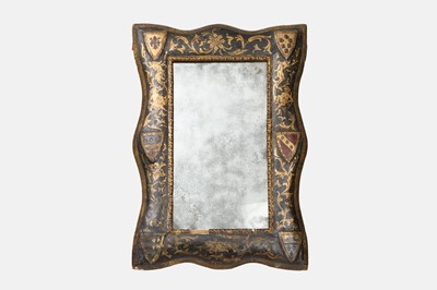 Lot 403 - A Renaissance-style painted and parcel-gilt mirror