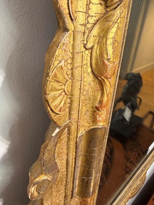 Lot 60 - A George II carved giltwood and gesso pier mirror