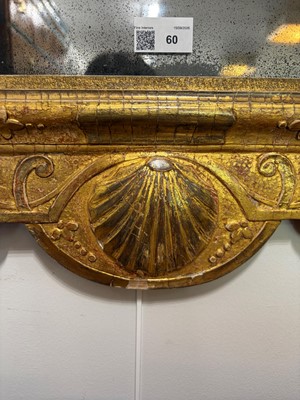 Lot 60 - A George II carved giltwood and gesso pier mirror