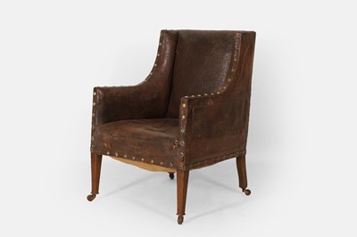 Lot 194 - A Regency-style leather library armchair