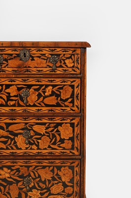 Lot A William and Mary walnut and marquetry chest of drawers