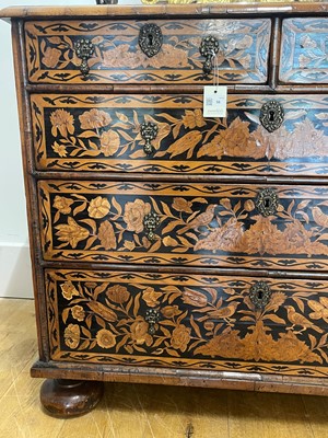 Lot 56 - A William and Mary walnut and marquetry chest of drawers