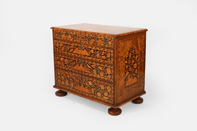 Lot A William and Mary walnut and marquetry chest of drawers