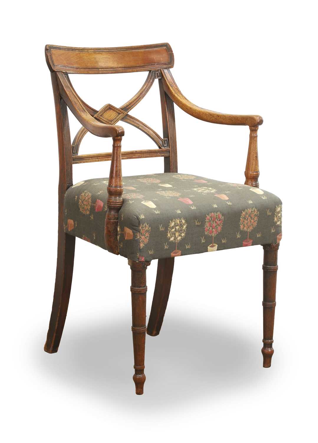 Lot 532 - A Regency mahogany elbow chair