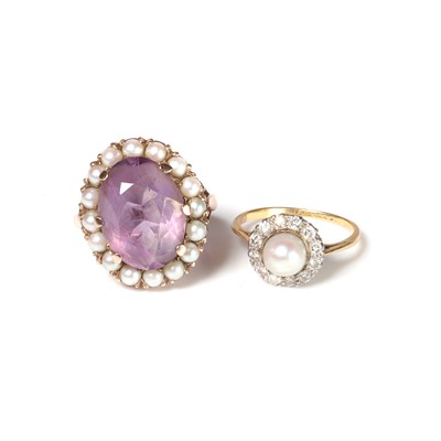 Lot 227 - Two gemstone set cluster rings