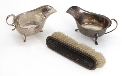 Lot 13 - A silver sauce boat