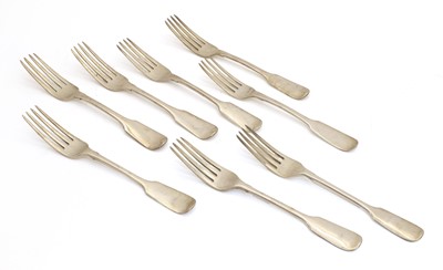 Lot 8 - A collection of Victorian and Georgian silver table forks