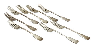 Lot 9 - A collection of Victorian and Georgian silver dessert forks