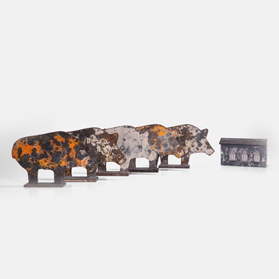 Lot 138 - Five fairground pig targets