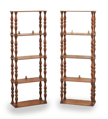 Lot 516 - A pair of mahogany hanging shelves